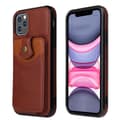 iPhone 11 Pro Max - Skal med Korthållare Mörkbrun