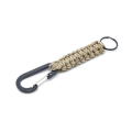 Miniatyrbilde 5 av 11: Slitesterk Paracord Overlevelsesnøkkelring (Karabinkrok) Kamouflage Grön