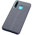 Huawei P40 Lite E - Kraftfullt Litchi Design Skal Mörkblå
