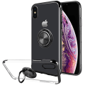 Miniatyrbilde 6 av 11: iPhone X/XS - FLOVEME Stilrent Skal med Ringhållare Roséguld Roséguld