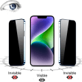Pikkukuva 2 / 11: 3-PACK iPhone 14 Skärmskydd Anti-Spy HD 0,3mm Svart