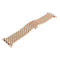 Miniatyrbillede 8 af 8: LEMAN Stållänk för Apple Watch 38mm (3/2/1) Guld