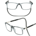 Pikkukuva 1 / 11: Exklusiva Hängande Läsglasögon med Magnetiskt Fäste - TR-material Grå +2.5