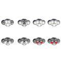 Miniatyrbillede 9 af 9: Pannlampa 7 Lampor T6 COB XPE Stark Black