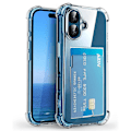 Miniatyrbilde 4 av 11: iPhone 16 Plus - 2-i-1 Transparent Skal med Simpelt Kortfack