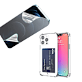 Pikkukuva 2 / 11: iPhone 14 Pro Max - Skal med Korthållare & Hydrogel Skärmskydd Genomskinlig