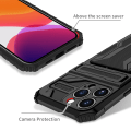 Miniatyrbilde 5 av 10: iPhone 14 - Skyddande Hållbart Skal med GÖMD Korthållare Svart