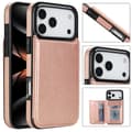 Stötdämpande Plånboksskal kompatibelt med iPhone 17 Pro Max Roséguld