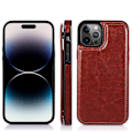 Miniatyrbilde 1 av 11: Elegant Skyddande läderfodral för iPhone 15 Pro Max Brown