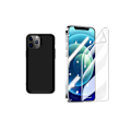 Miniatyrbilde 3 av 11: iPhone 13 Pro - 1 Set Mattbehandlat Tunt Skal & Hydrogel Skärmskydd Svart
