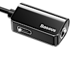 Miniatyrbillede 5 af 11: Baseus AUX-Splitter (2 i 1) Adapter för laddning (Type-C) Silver