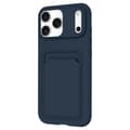 iPhone 17 Pro Max Skal  Skyddande Silikonfodral med Kortplats Marinblå