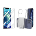 Miniatyrbild 3 av 11: iPhone 13 Pro Max - Skal med Korthållare & Hydrogel Skärmskydd Genomskinlig