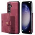 Galaxy S23FE - Stilrent Plånboksfodral med Magnetisk Hållare Röd