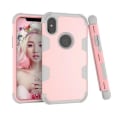 Miniatyrbilde 6 av 11: Elegant och Skyddande Hybridskal av LEMAN till iPhone X/XS Rosa/Svart Rosa/Svart