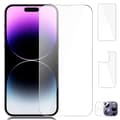 2-PACK 3in1 iPhone 14 Pro Fram- & Baksida Kameralinsskydd 0,3mm Transparent