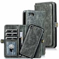 Miniatyrbillede 1 af 11: iPhone 7 - Robust Dubbelfunktions Plånboksfodral Mörkgrön