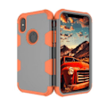 Pikkukuva 7 / 11: Stilrent och Skyddande Hybridskal av LEMAN till iPhone X/XS Grå/Orange Grå/Orange