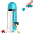 Miniatyrbillede 8 af 11: 2-i-1 600ml Vattenflaska med 7-facks Medicinbox Rosa