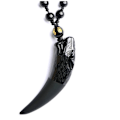 Miniatyrbild 3 av 4: Halsband Obsidian Vargtand Ice Obsidian