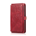 Miniatyrbilde 1 av 11: iPhone 15 Pro - Elegant Plånboksfodral i Lyxigt Läder med Korthållare Red