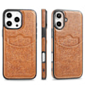 Miniatyrbilde 2 av 11: iPhone 16 - Elegant Leman skydd med kortfack Mörkbrun