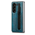Pikkukuva 1 / 11: Läderfodral med pennhållare för Samsung Galaxy Z Fold 5 Marine blue