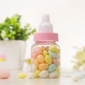 Miniatyrbilde 7 av 11: Gullig Mini Baby Flaska Doppresent Babyshower Rosa