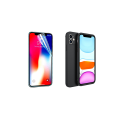 Pikkukuva 2 / 11: iPhone 12 Pro - Mattbehandlat Silikonskal & Mjukt Skärmskydd Svart