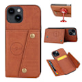Miniatyrbild 6 av 11: iPhone 15 Plus - Lyxigt PC-läder Retro Flip Fashion Plånboksfodral Grå