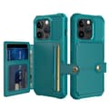 Elegant plånboksfodral i lyxigt PU-läder för iPhone 15 Pro Grön