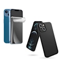 Miniatyrbild 3 av 11: iPhone 14 - Mattbehandlat Tunt Skal & Hydrogel Skärmskydd Svart