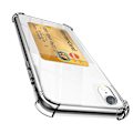 Pikkukuva 11 / 11: iPhone XR - 1 Set Kuori Korttipidikkeellä ja Näytönsuojalla Transparent