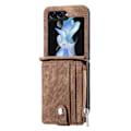 Miniatyrbillede 1 af 11: Galaxy Z Flip 5 5G - 2 i 1 Pungetui med kortholder Brun