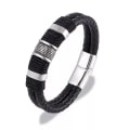 Miniatyrbillede 9 af 11: Stilsäkert Armband i Flätat PU-Läder Silver 19CM 