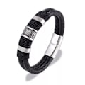 Miniatyrbillede 9 af 11: Stilsäkert Armband i Flätat PU-Läder Svart 19CM 