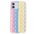 iPhone 12 - Skyddande Fidget Pop It Silikonskal Rosa-Lila-Gul-Vit