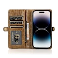 Miniatyrbild 1 av 11: Elegant plånboksfodral i läder för iPhone 15 Pro Max Brun