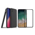 iPhone XS Max - 1 Set Mattbehandlat Skyddsskal med Skärmskydd Svart