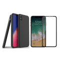 Pikkukuva 1 / 11: iPhone XS Max - 1 Set Mattbehandlat Skyddsskal med Skärmskydd Svart