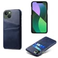iPhone 15 Plus - Slankt PU-lædercover med 2-kortslommer Marinblå