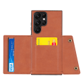Miniatyrbild 10 av 11: Samsung Galaxy S24 Ultra -  Lyxigt PC-läder retro flip-fodral i plånboksstil Svart