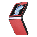 Miniatyrbild 1 av 11: Galaxy Z Flip 5 - Elegant Litchi-mönstrat skal Röd