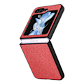 Miniatyrbillede 1 af 11: Galaxy Z Flip 5 - Elegant Litchi-mönstrat skal Red