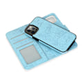 Miniatyrbilde 1 av 11: iPhone 15 Pro - Plånboksfodral i PU-läder med 3-kortfack Light blue