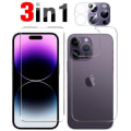 Pikkukuva 1 / 11: 3in1 iPhone 15 Pro Fram- & Baksida Kameralins 0,3mm Transparent