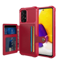 Miniatyrbillede 1 af 6: Samsung Galaxy A52 - Praktisk beskyttelsescover med kortholder Röd