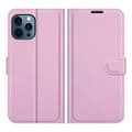 iPhone 12 Pro Max - Elegant Genomtänkt Plånboksfodral Ljusrosa