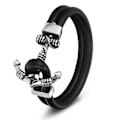 Miniatyrbillede 1 af 6: Stilsäkert Äkta Läder Rostfritt Stål Armband TYPE-A