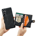 Miniatyrbillede 6 af 11: Læderpung med magnetisk holder til Galaxy S24 Red